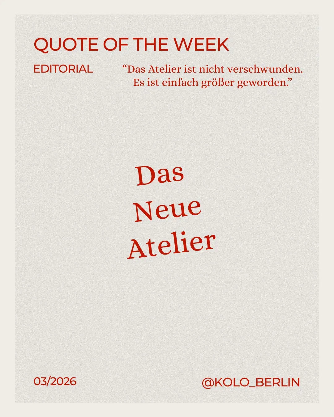 Das neue Atelier KOLO berlin