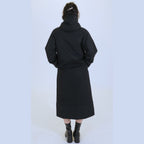 KOLO Berlin Modelabel aus Berlin. Der Mantel EOS aus Bio Baumwolle (Ventile, EtaProof) schwarz