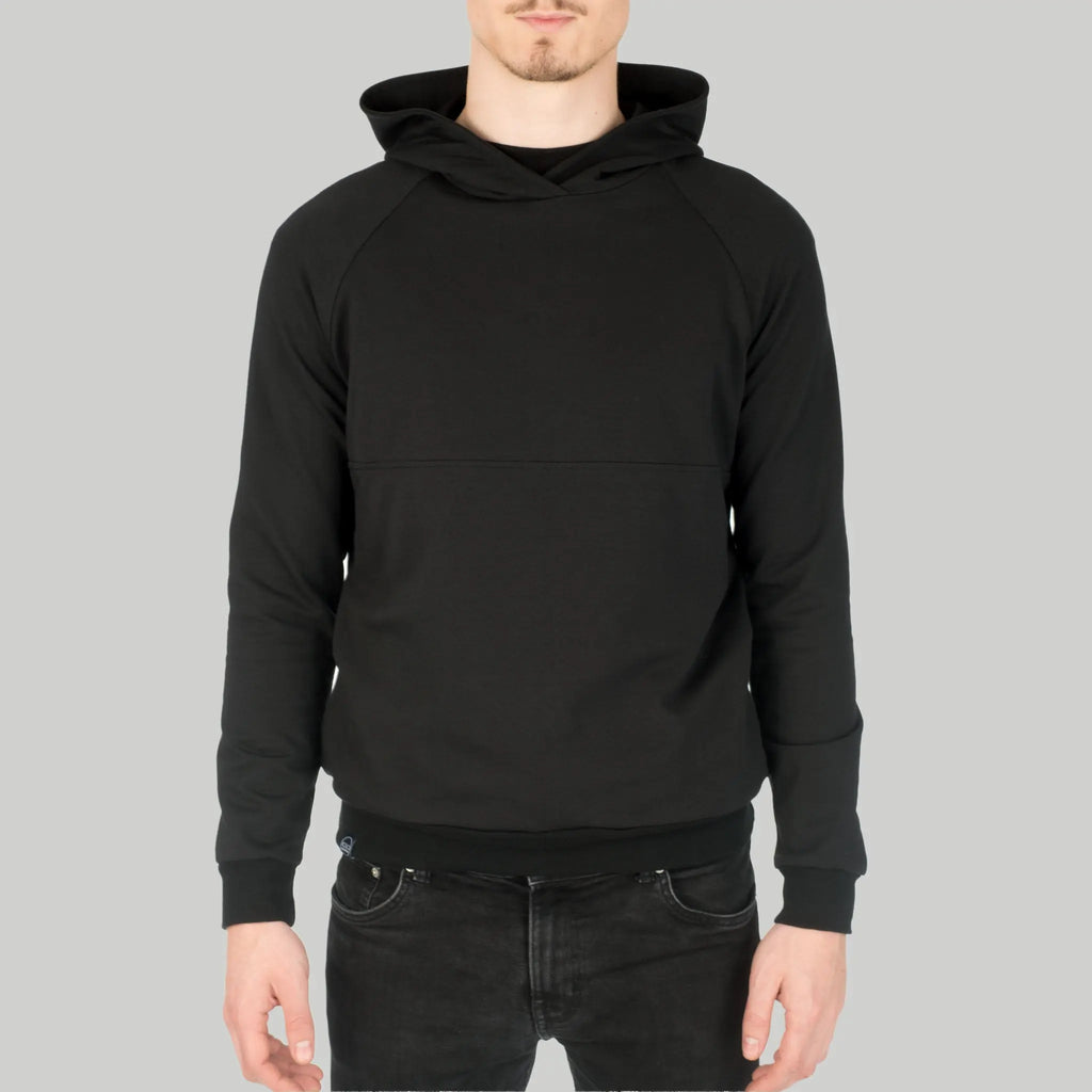 Hoodie Jas mit Bauchtasche aus Baumwolle (Bio) - schwarz - KOLO Berlin