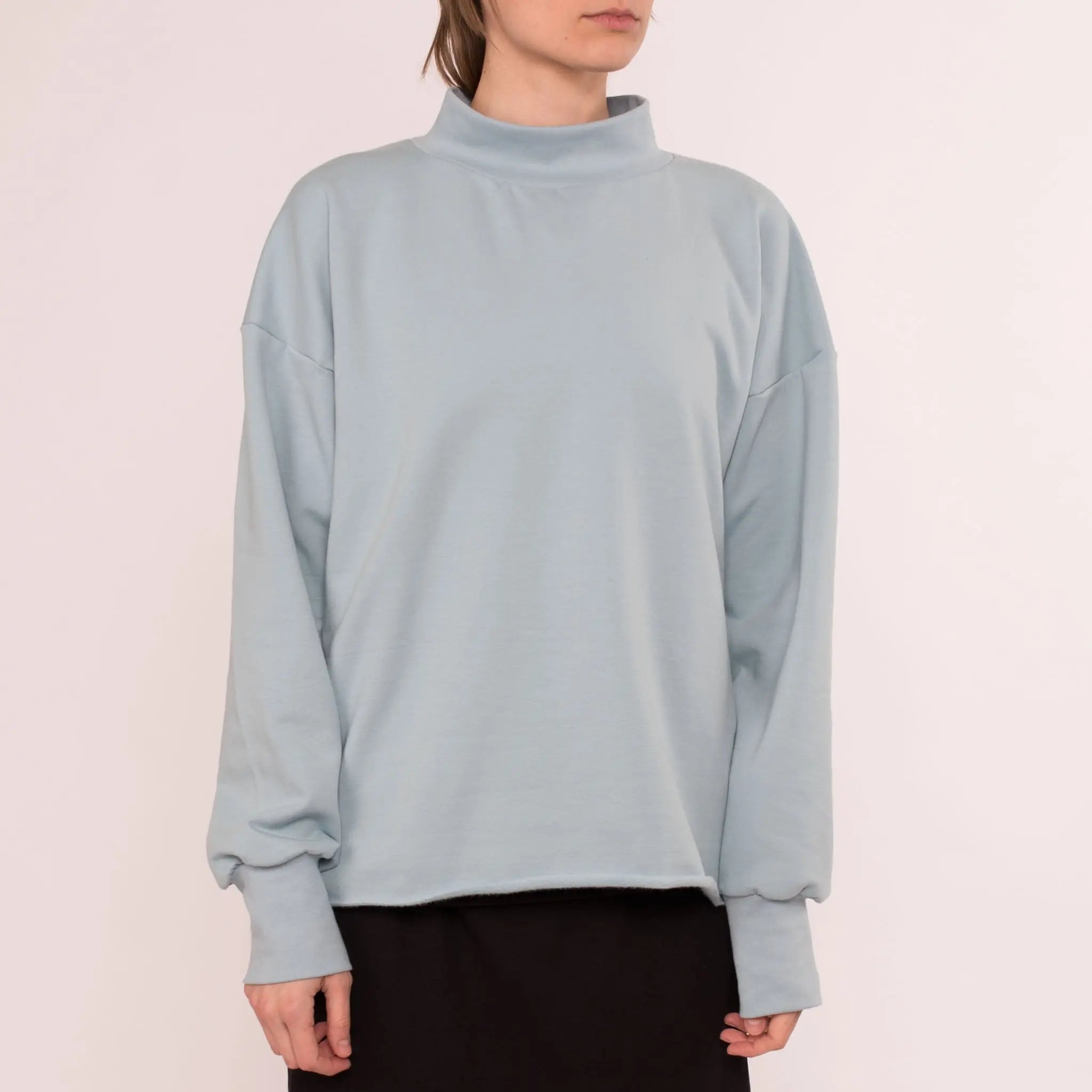 Kragenpullover Glin aus Baumwolle (Bio) - hellblau - KOLO Berlin