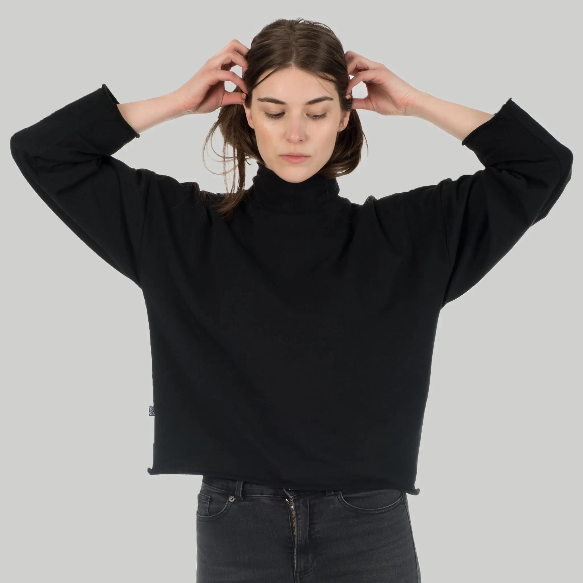 Kragenpullover Lil aus Baumwolle (Bio) - schwarz - KOLO Berlin